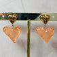 Aretes corazón acrílico naranja