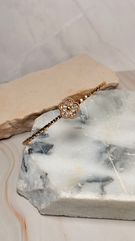 Brazalete flor dorado