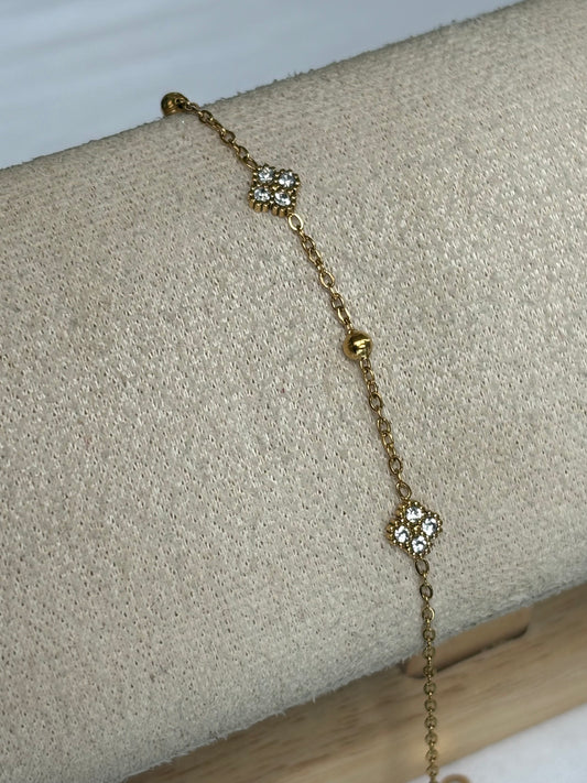 Pulsera mini vc brillo dorado