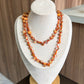 Collar corbatero de piedras hermosas color tonos naranja