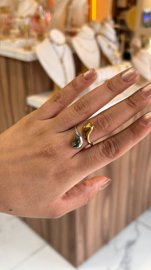 Anillo enlazado bicolor mini