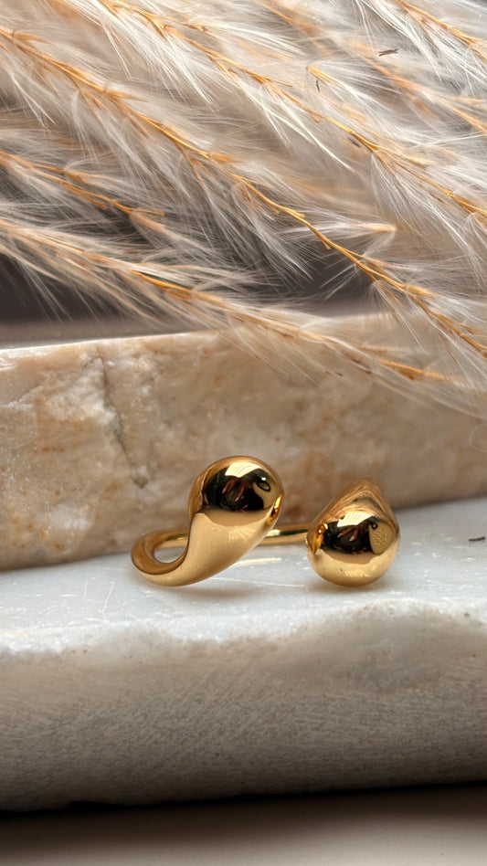 Anillo gota doble