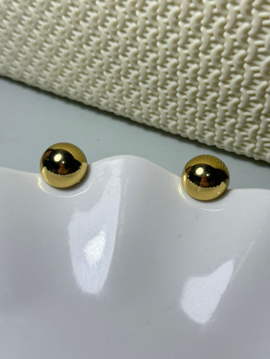 Aretes bola dorada