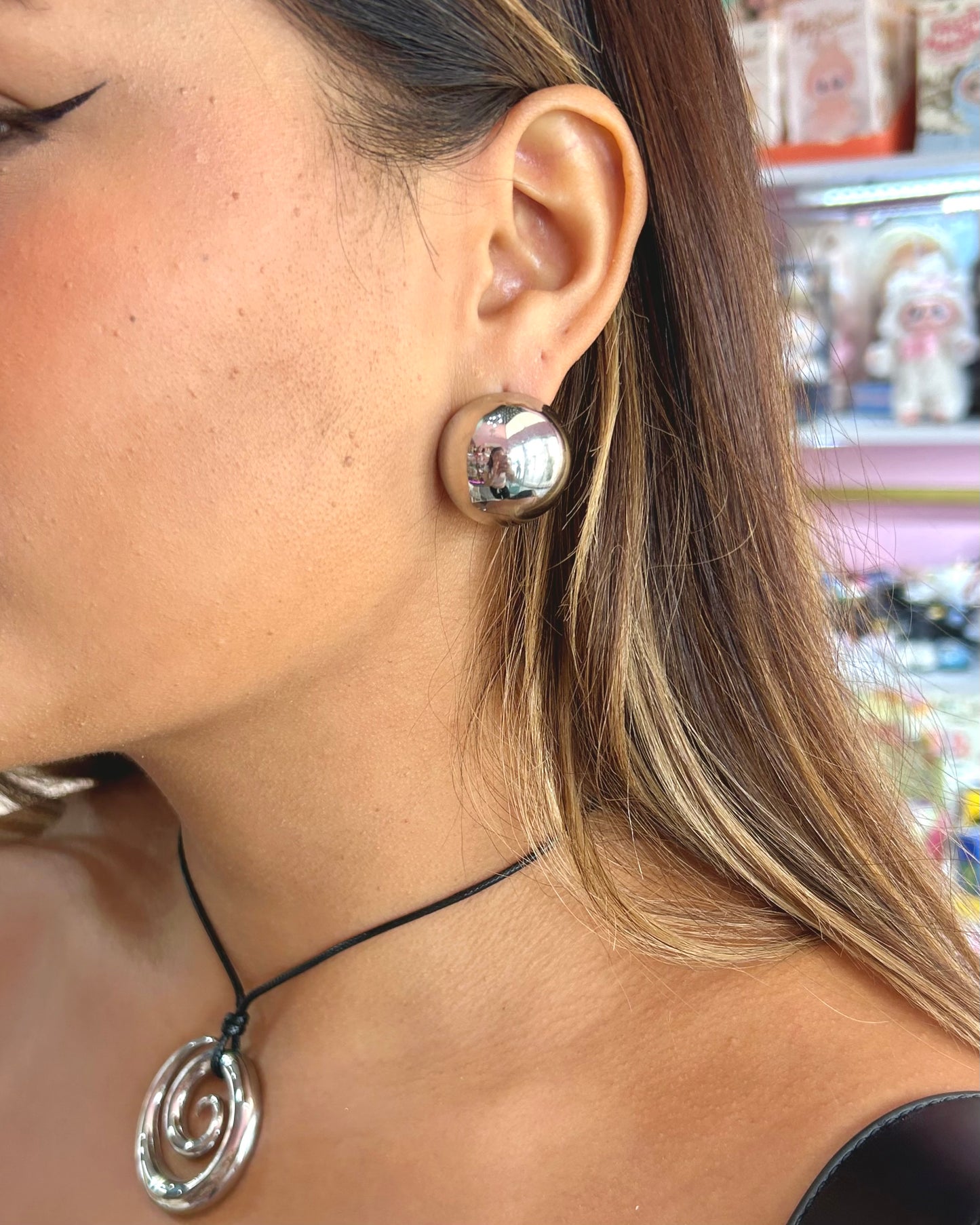 Aretes Maxi Ball Plata