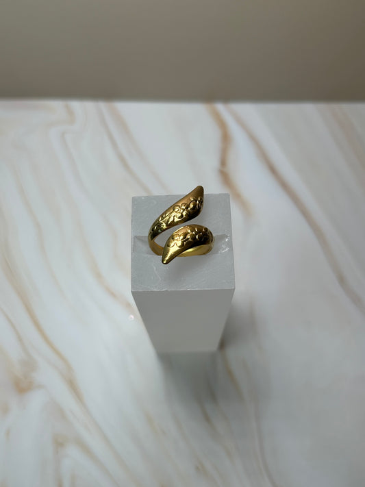 Anillo serpiente flores