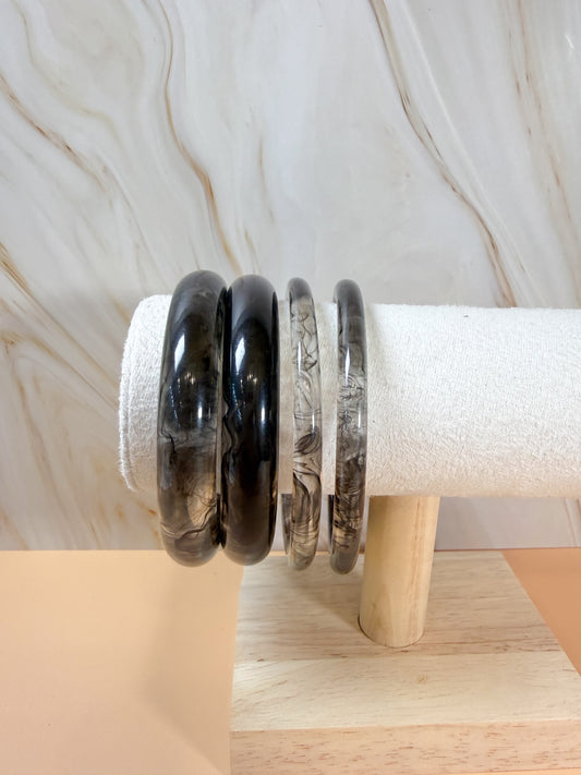 Brazaletes mármol negro