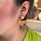 Aretes corazón acrílico naranja