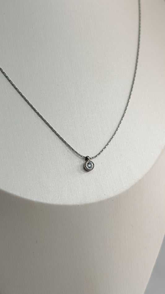 Collar mini plata circular brillante