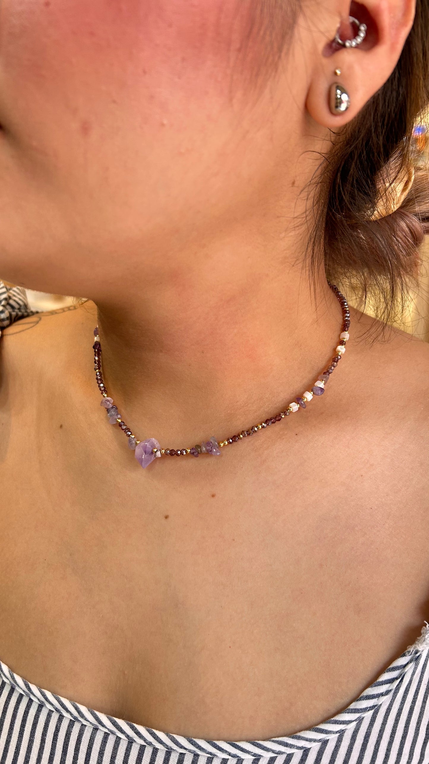 Collar priedas hermosas morado