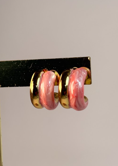 Aretes Doble Mini Rosa