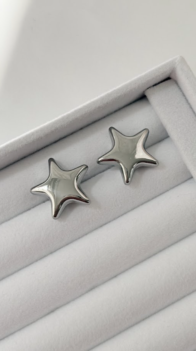 Aretes Estrella Globo Plata