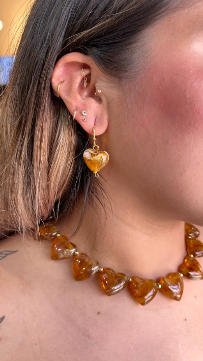 Collar, Aretes & Pulsera Jade Heart