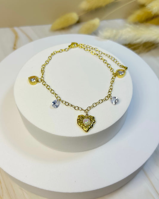 Tobillera White Heart