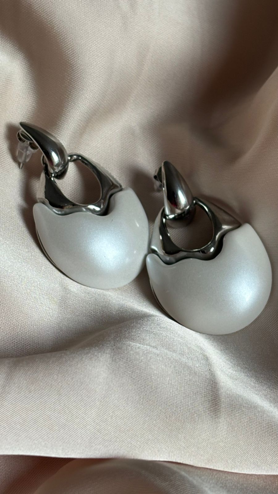 Aretes aperlado plata