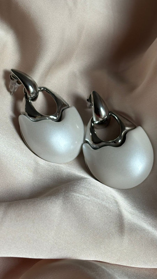 Aretes aperlado plata