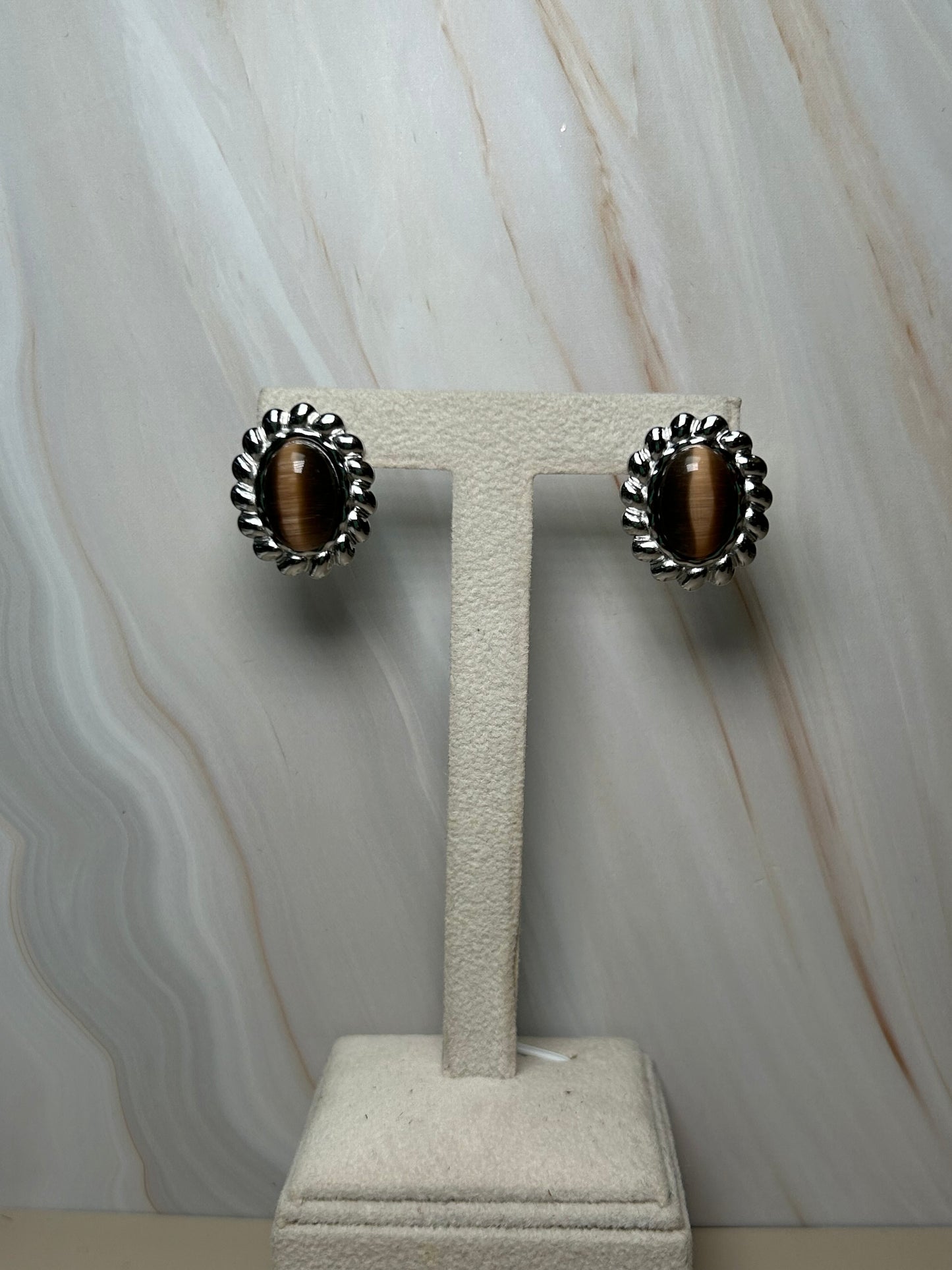 Aretes café silver