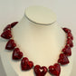 Collar, Aretes & Pulsera Red Heart