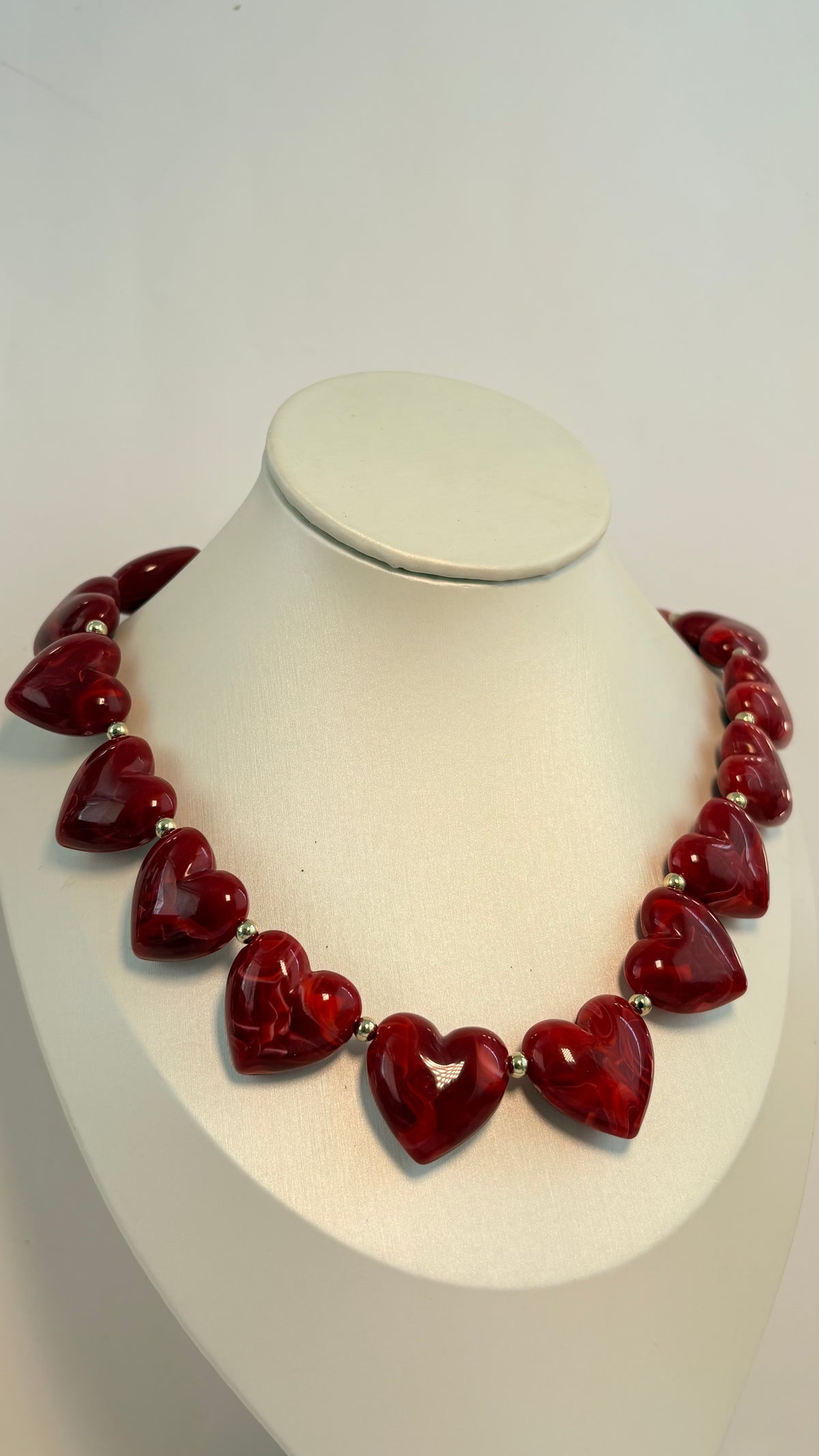 Collar, Aretes & Pulsera Red Heart