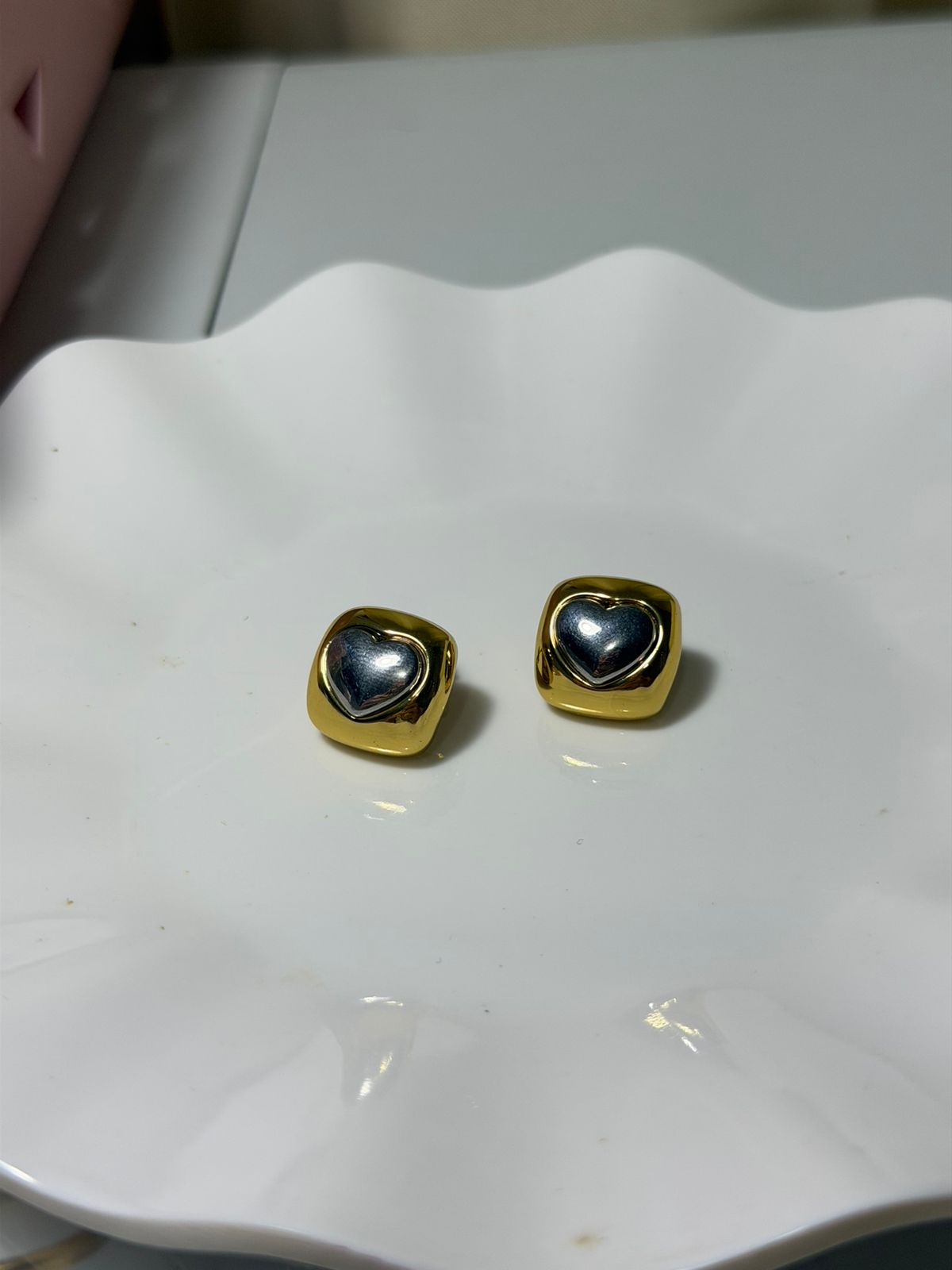 Aretes Heart Bicolor