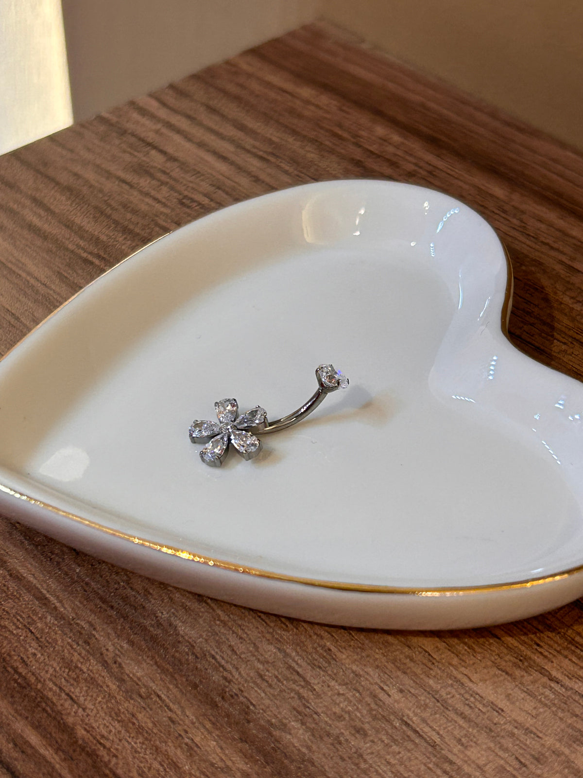 piercing ombligo crystal bloom acero
