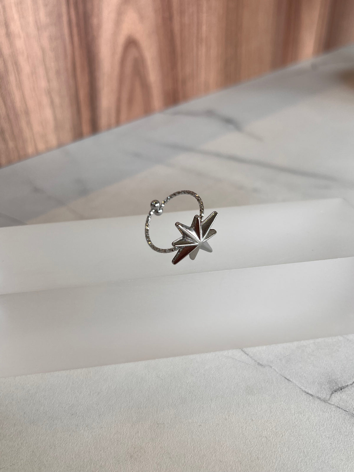 anillo destello plata