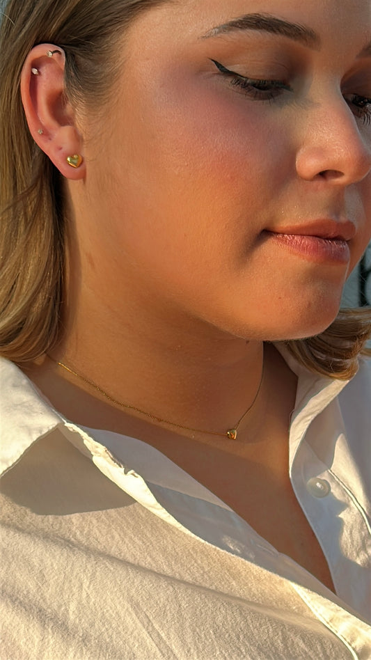 Collar & Aretes Heart Gold