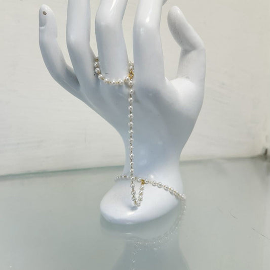 Pulsera & Anillo Perlas Dorado