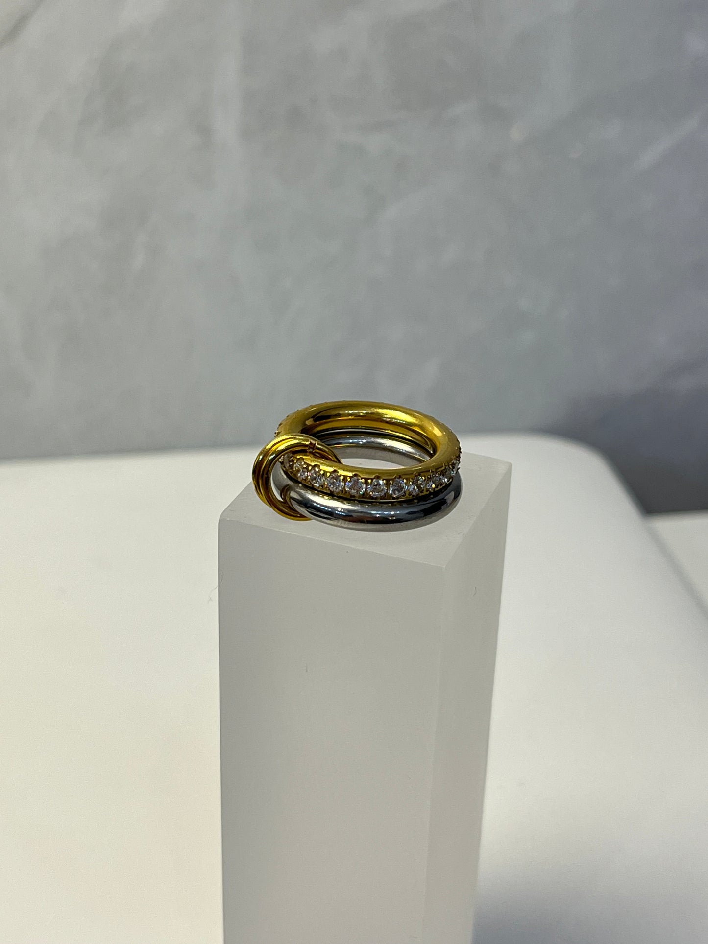 Anillo Doble Aro Bicolor