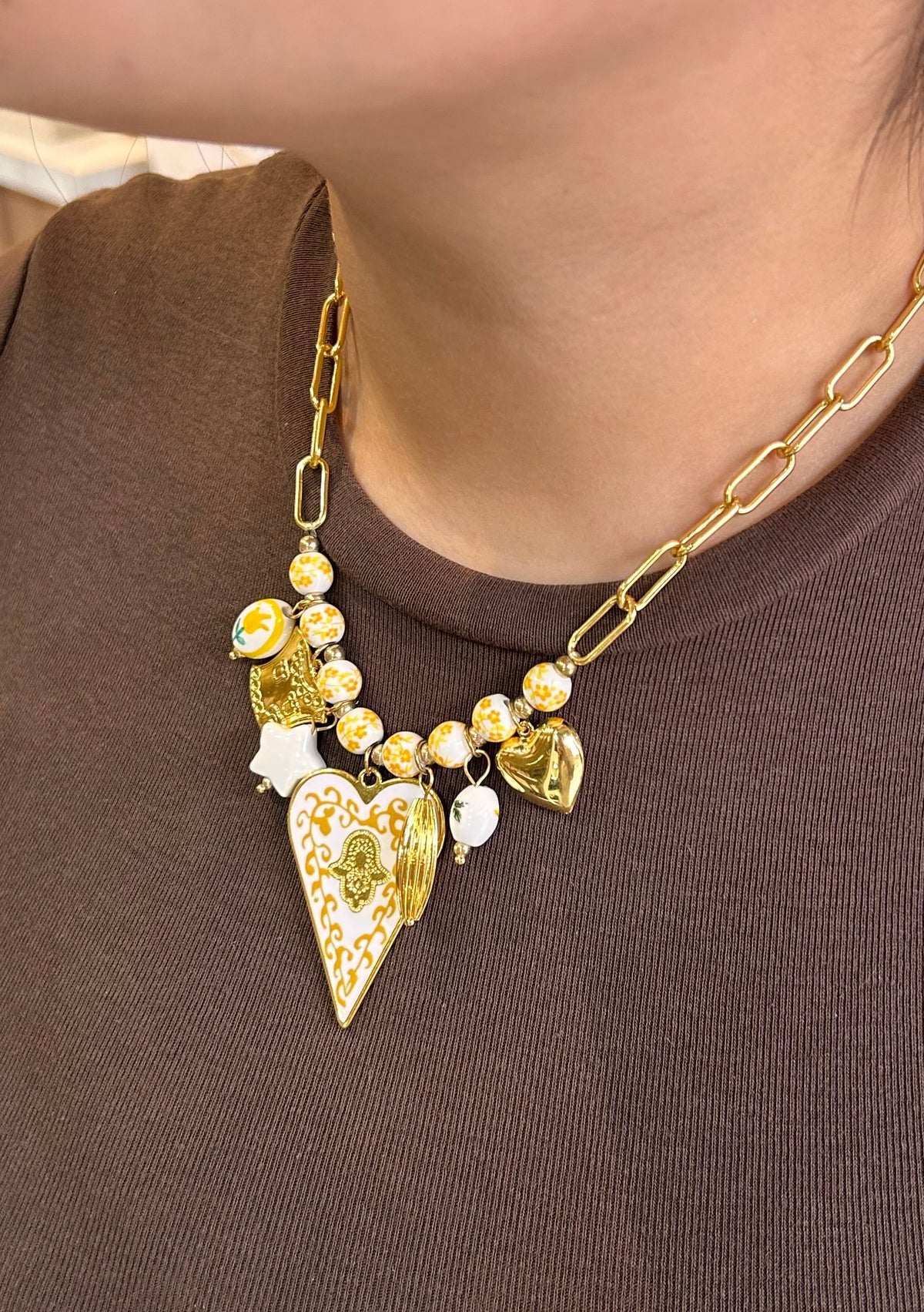 Collar talavera amarillo