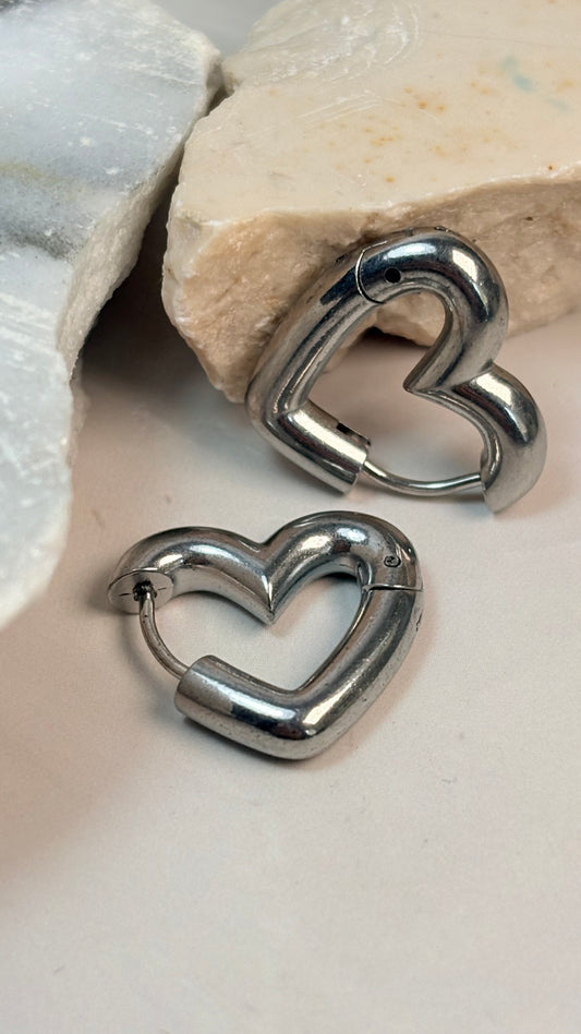 Arracadas mini corazon plata