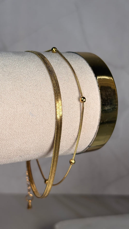 pulsera doble balines lisa