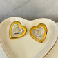 Aretes corazon bicolor
