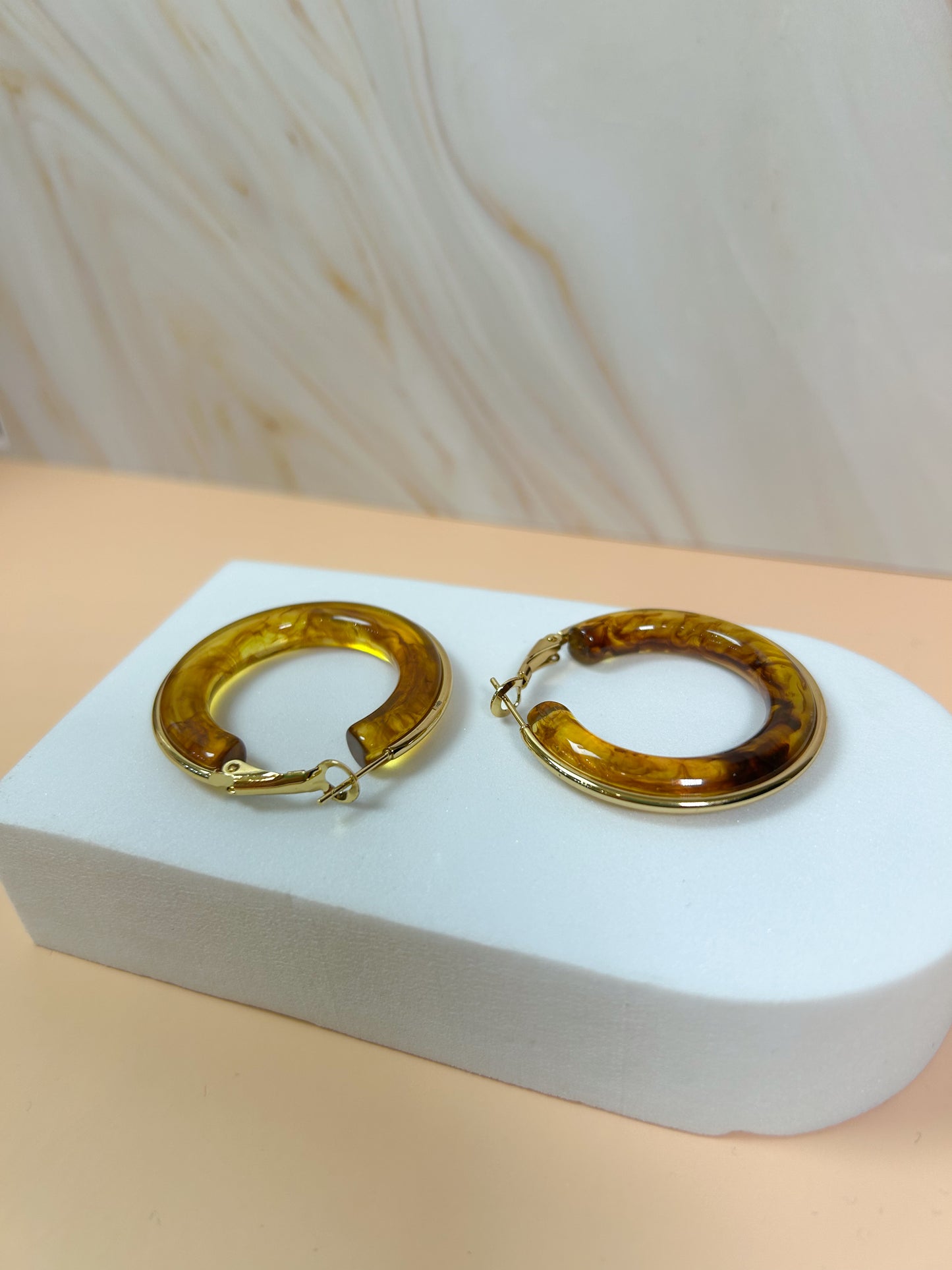 Arracadas mármol café