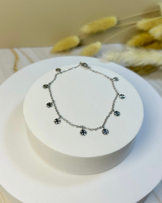 Tobillera Coin Silver