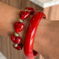 pulsera concha corazon rojo