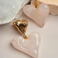 Aretes corazón acrílico rosa