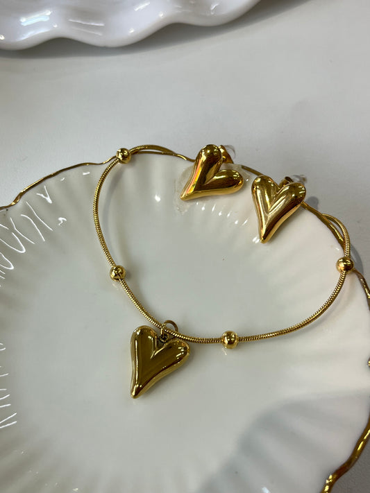 Collar & Aretes Heart
