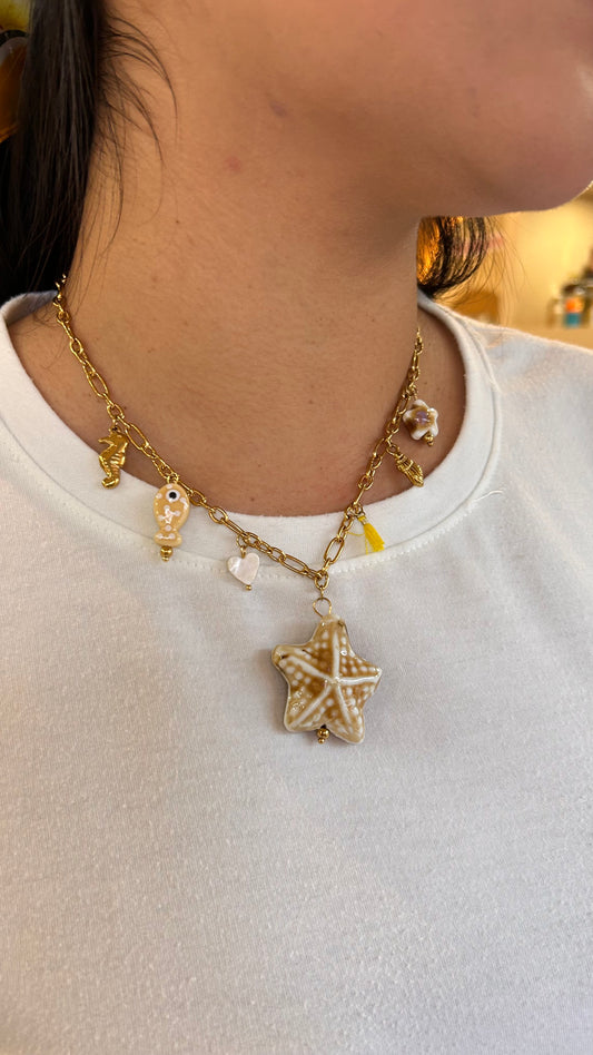 Collar estrella charms chunky