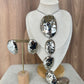 Collar & Aretes Maxi Stones plata