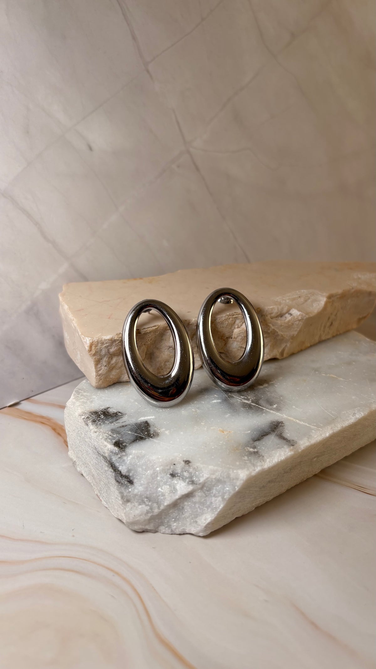 Aretes óvalo plata