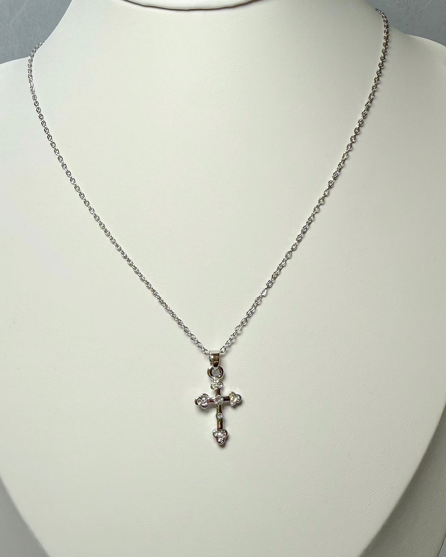 Collar Silver crystal cross