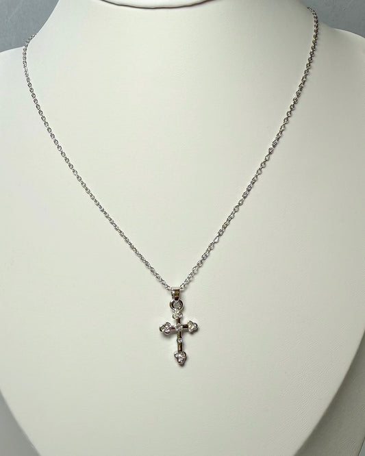 Collar Silver crystal cross