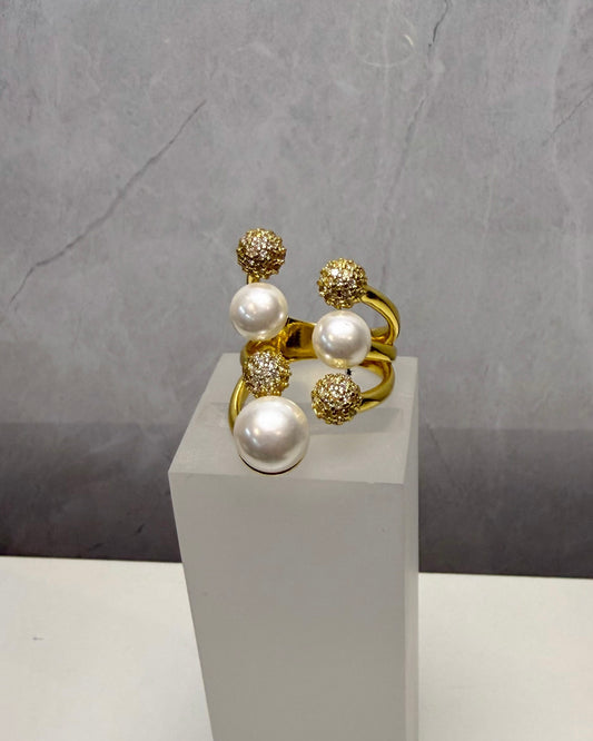 Anillo White crystal balls