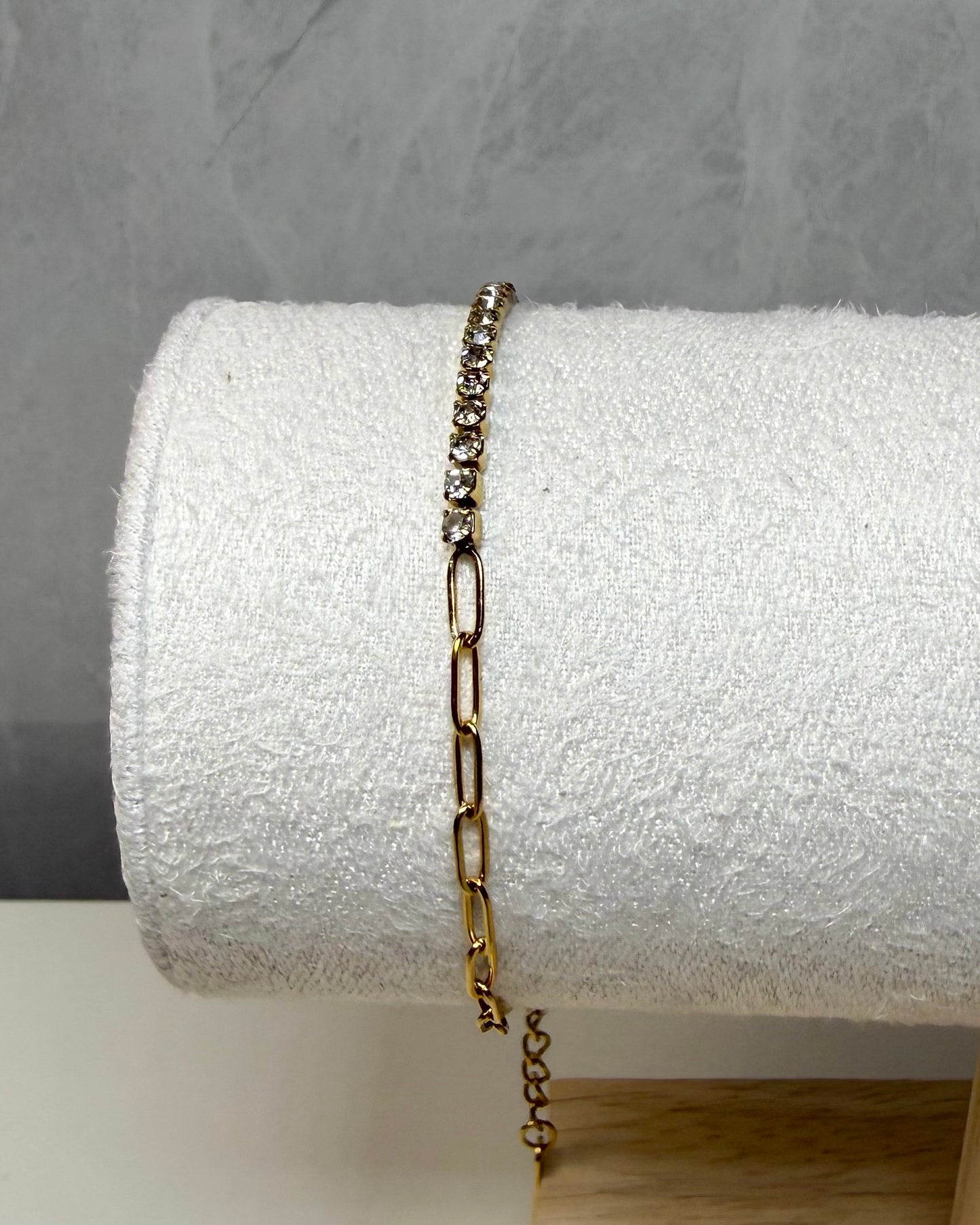 Pulsera Double crystal chain