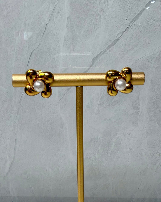Aretes Golden pearl
