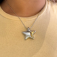 Collar Estrella Xl Globo Plata