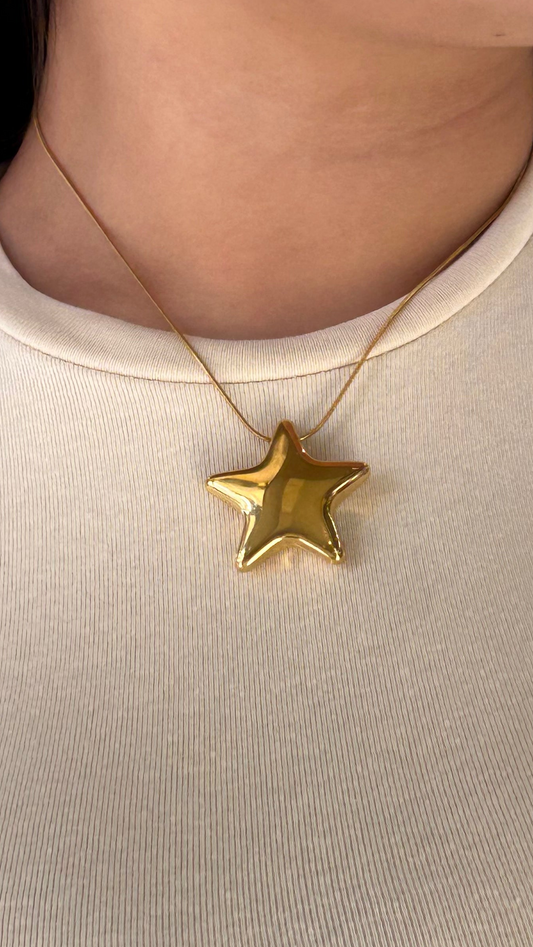 Collar Estrella Xl Globo Dorado