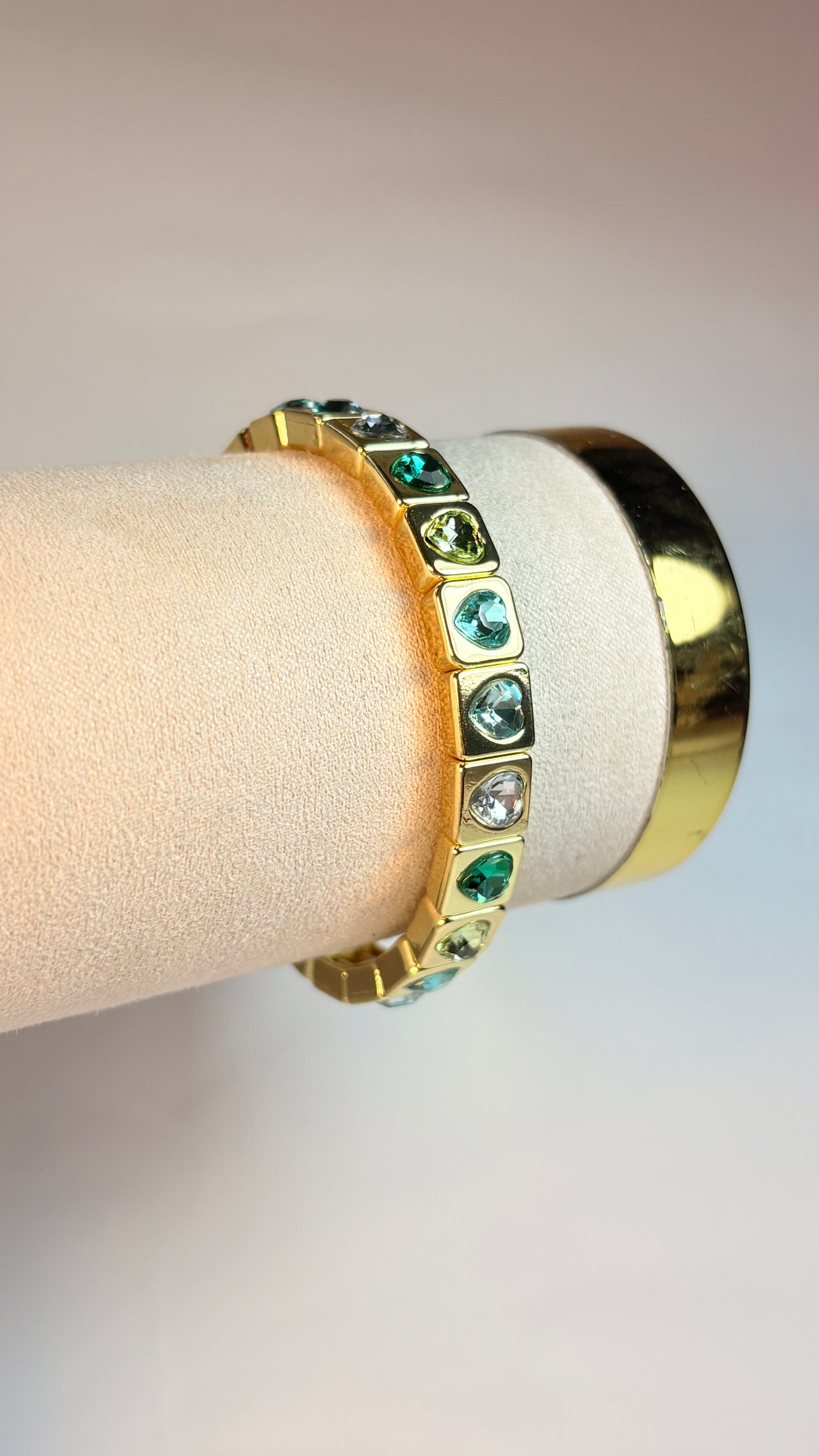 Pulsera Green Hearts