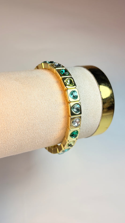 Pulsera Green Hearts