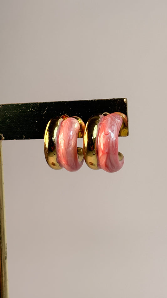 Aretes Doble Mini Rosa
